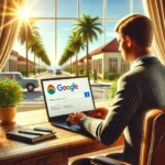 Palm Bay business owner updating their Google Business Profile to improve local visibility."