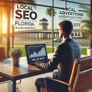 Palm Bay business owner analyzing Local SEO performance vs. traditional advertising costs.